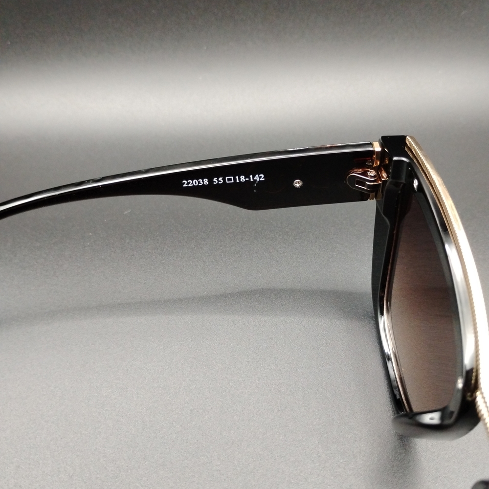 Dolce & Gabbana Women's Sunglasses in Dark Brown with Gold Trim - Picture 2 of 4
